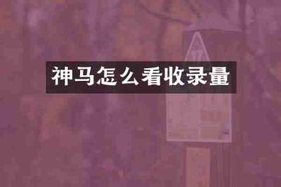 神马怎么看收录量