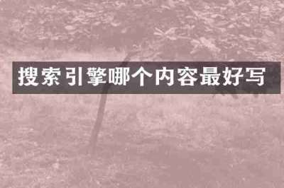 搜索引擎哪个内容最好写