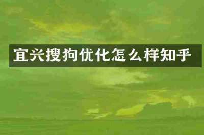 宜兴搜狗优化怎么样知乎