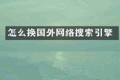 怎么换国外网络搜索引擎