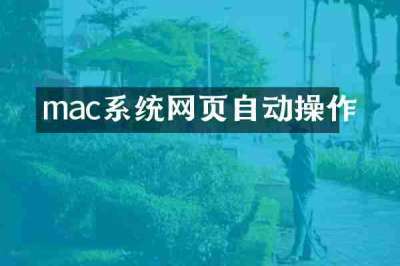 mac系统网页自动操作