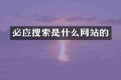 必应搜索是什么网站的