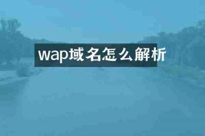 wap域名怎么解析