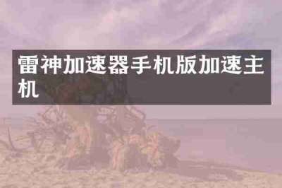 雷神加速器手机版加速主机