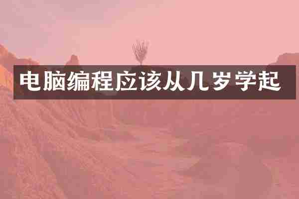 电脑编程应该从几岁学起