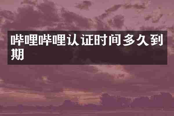 哔哩哔哩认证时间多久到期
