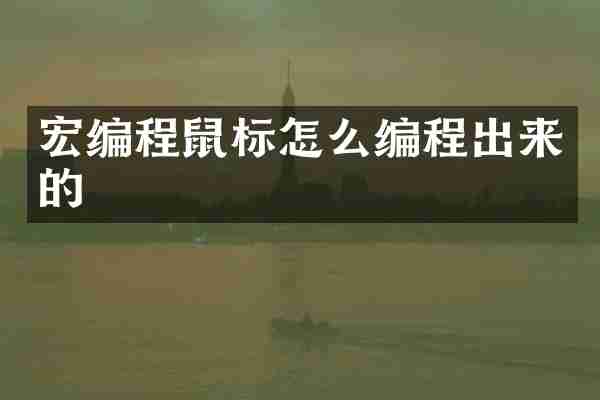 宏编程鼠标怎么编程出来的