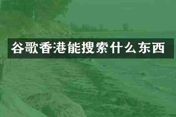 谷歌香港能搜索什么东西
