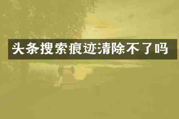 头条搜索痕迹清除不了吗