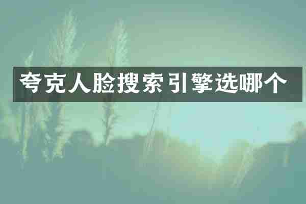 夸克人脸搜索引擎选哪个