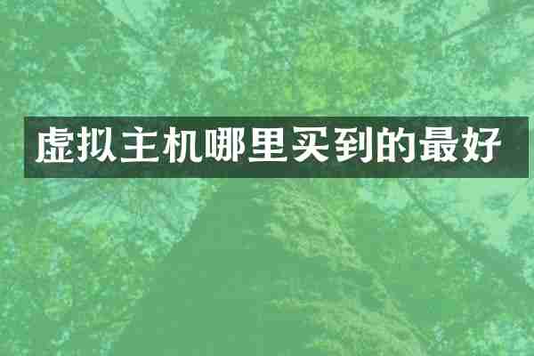虚拟主机哪里买到的最好