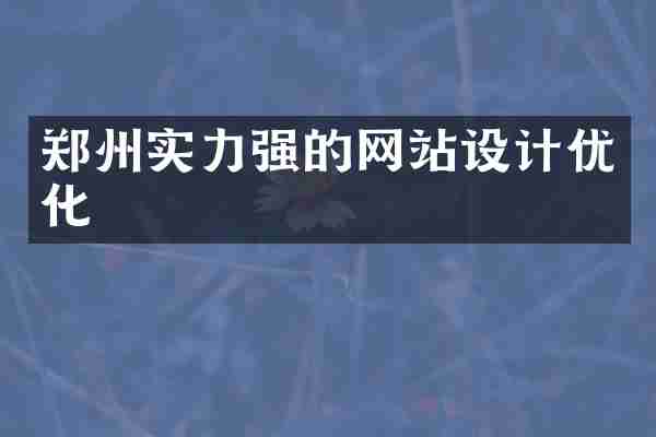 郑州实力强的网站设计优化