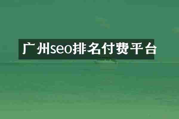 广州seo排名付费平台