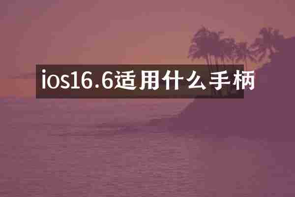 ios16.6适用什么手柄