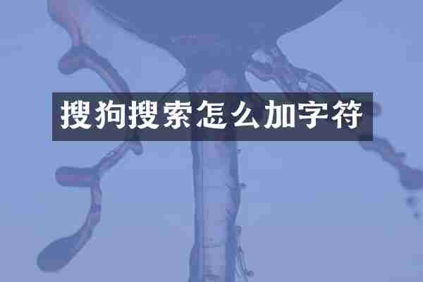 搜狗搜索怎么加字符