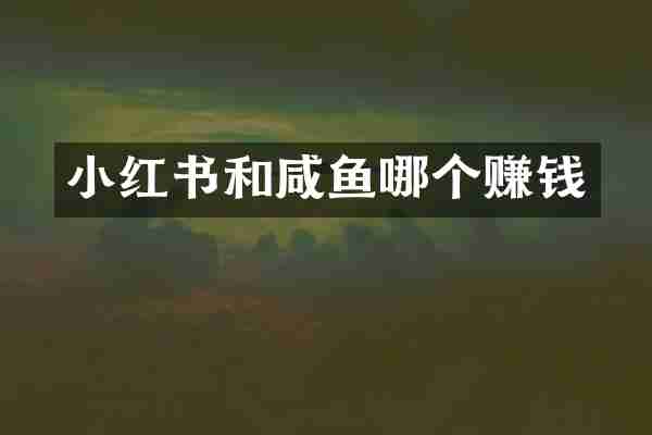 小红书和咸鱼哪个赚钱