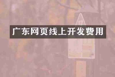 广东网页线上开发费用