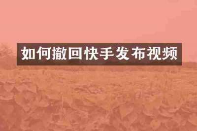 如何撤回快手发布视频