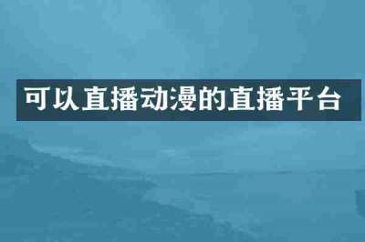 可以直播动漫的直播平台