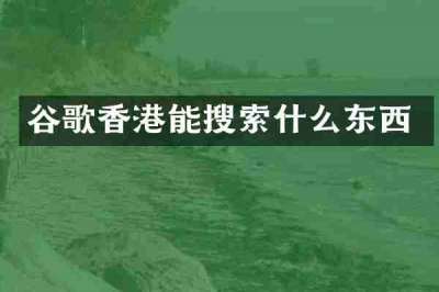 谷歌香港能搜索什么东西