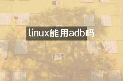 linux能用adb吗