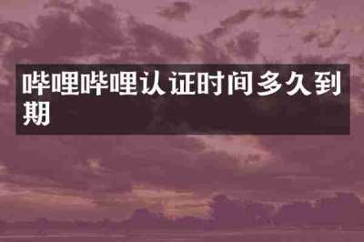 哔哩哔哩认证时间多久到期