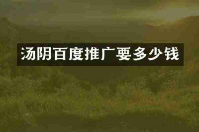 汤阴百度推广要多少钱