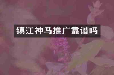 镇江神马推广靠谱吗