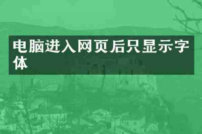 电脑进入网页后只显示字体