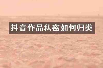 抖音作品私密如何归类