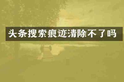 头条搜索痕迹清除不了吗