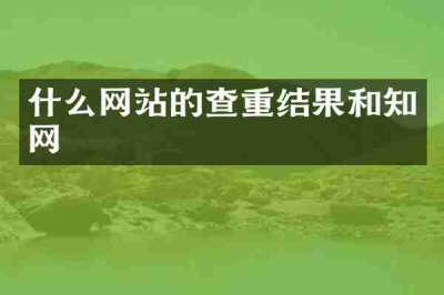 什么网站的查重结果和知网
