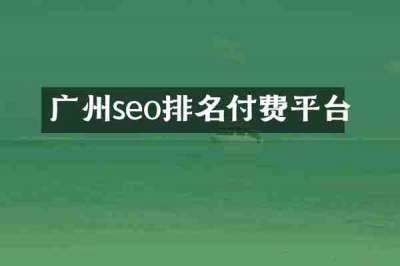 广州seo排名付费平台