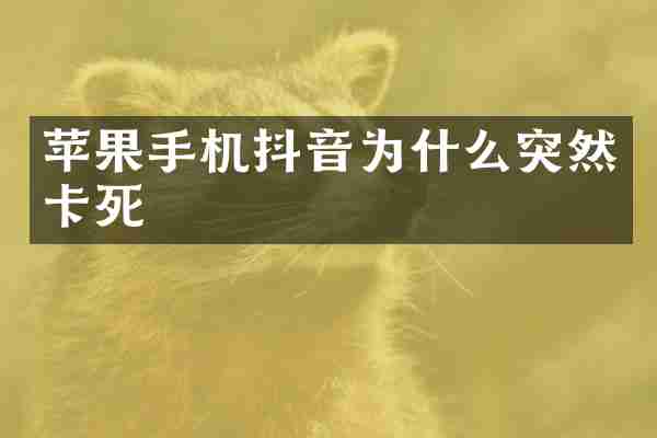 苹果手机抖音为什么突然卡死