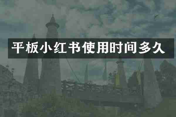 平板小红书使用时间多久