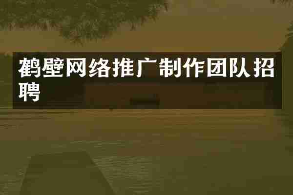 鹤壁网络推广制作团队招聘
