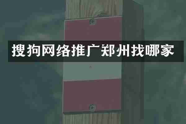 搜狗网络推广郑州找哪家