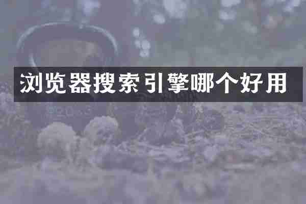 浏览器搜索引擎哪个好用
