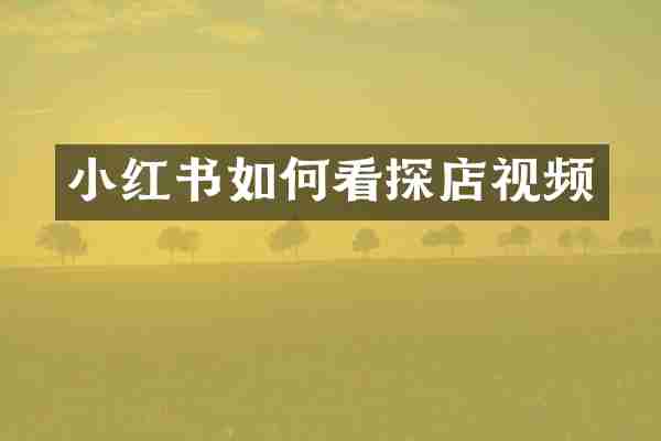 小红书如何看探店视频