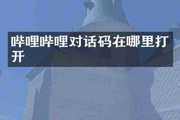 哔哩哔哩对话码在哪里打开