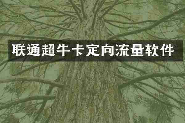 联通超牛卡定向流量软件