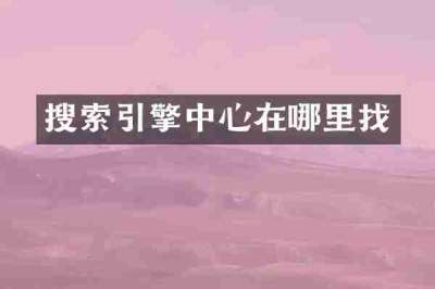 搜索引擎中心在哪里找