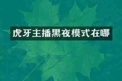 虎牙主播黑夜模式在哪