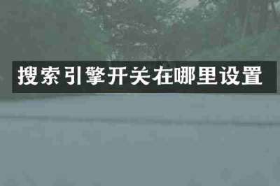 搜索引擎开关在哪里设置