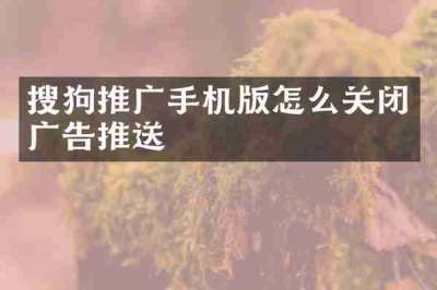 搜狗推广手机版怎么关闭广告推送