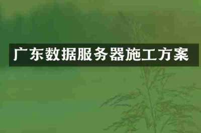 广东数据服务器施工方案