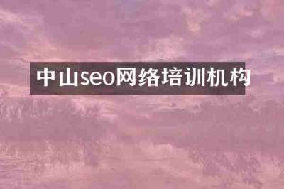 中山seo网络培训机构