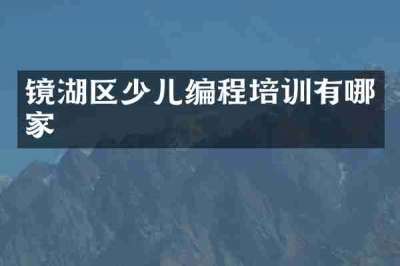 镜湖区少儿编程培训有哪家