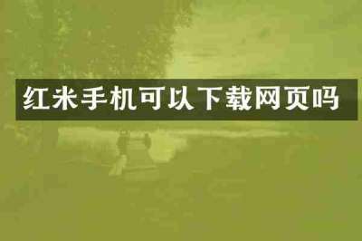 红米手机可以下载网页吗