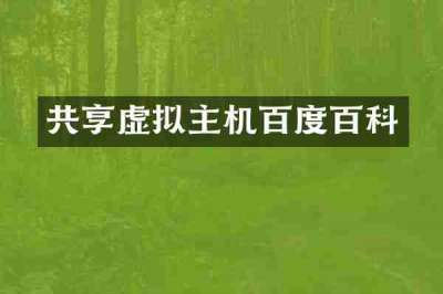 共享虚拟主机百度百科